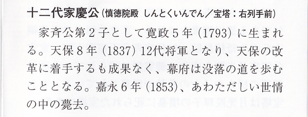 12代将軍　家慶公の説明